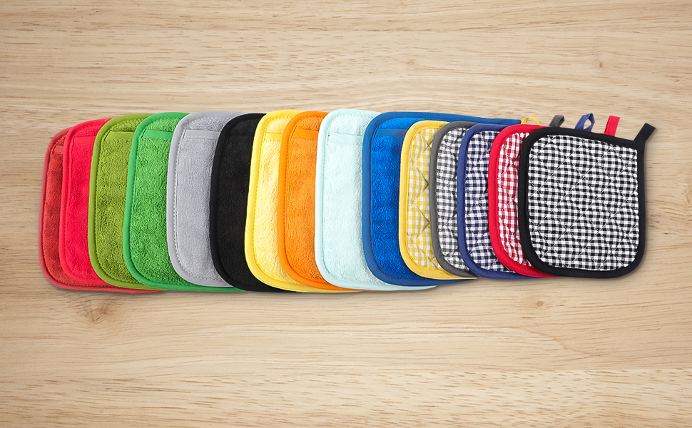 5 PCS Pot Holders for Kitchen, Cotton Potholers with Great Heat Resistance, Hot Pads, Trivets for Cooking and Baking Blue