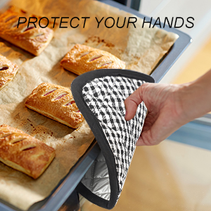 5 PCS Pot Holders for Kitchen, Cotton Potholers with Great Heat Resistance, Hot Pads, Trivets for Cooking and Baking Blue