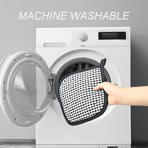 5 PCS Pot Holders for Kitchen, Cotton Potholers with Great Heat Resistance, Hot Pads, Trivets for Cooking and Baking Blue