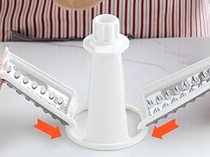 VEKAYA Rotary Cheese Grater, 5 in 1 Cheese Grater with Handle, Replaceable Stainless Blades Cheese Shredder, Cheese Vegetable Slicer, Easy to Clean Kitchen Gadgets with Storage Box