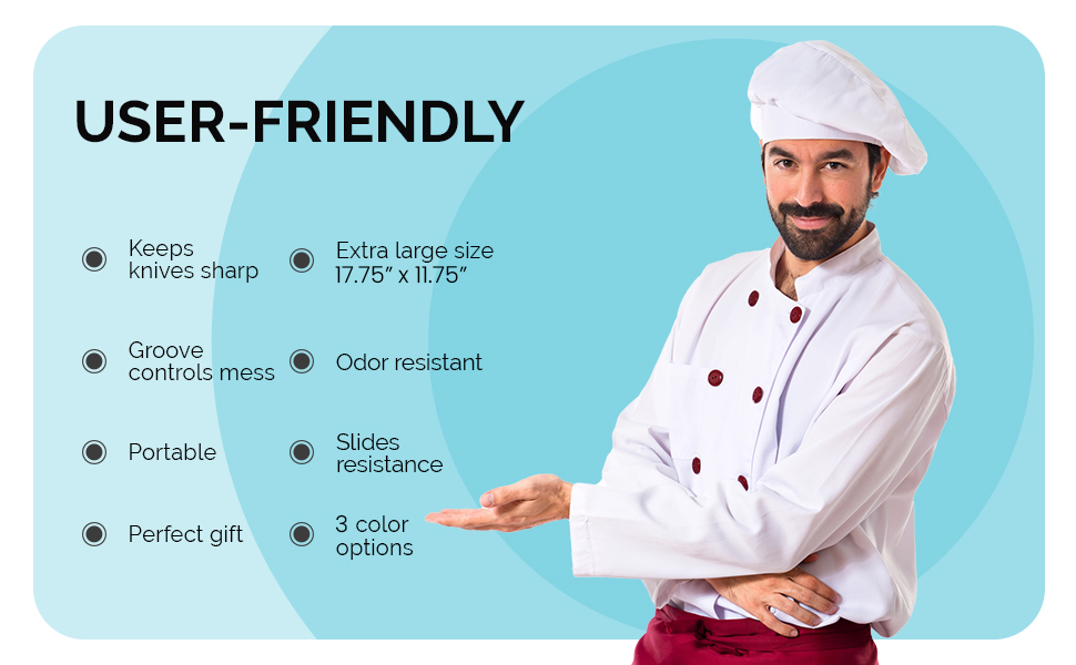 Extra-Large Cutting Board for Kitchen, 18” Reversible Cutting Board with Juice Groove, Dishwasher Safe Plastic Chopping Board Non-Slip Grip for Meal Prep, Meat, Vegetables, and Everyday Cooking