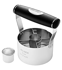 HULISEN Square Biscuit Cutter Set (4 Pieces/Set), Stainless Steel Cookies Cutter with Handle, Professional Baking Dough Tools, Gift Package (Square)