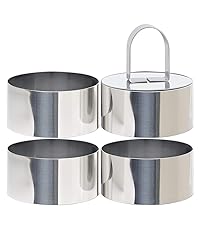 HULISEN Square Biscuit Cutter Set (4 Pieces/Set), Stainless Steel Cookies Cutter with Handle, Professional Baking Dough Tools, Gift Package (Square)