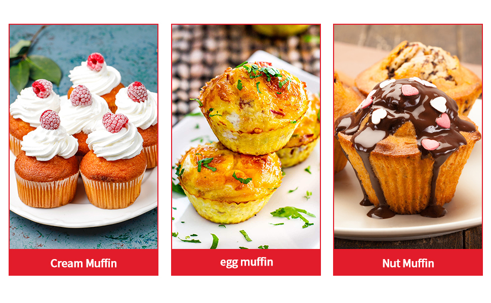 Walfos Silicone Texas Muffin Pan Set- 6 Cup Jumbo Silicone Cupcake Pan, Non-Stick, Just PoP Out! Perfect for Egg Muffin, Big Cupcake - BPA Free and Dishwasher Safe, Set of 2