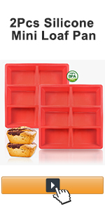 Walfos Silicone Texas Muffin Pan Set- 6 Cup Jumbo Silicone Cupcake Pan, Non-Stick, Just PoP Out! Perfect for Egg Muffin, Big Cupcake - BPA Free and Dishwasher Safe, Set of 2