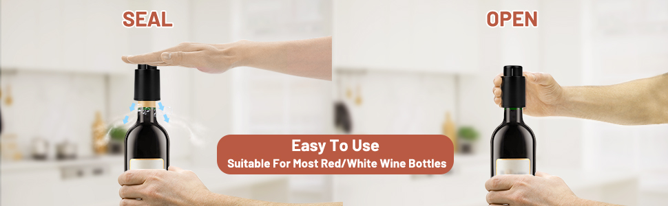 [2 PACK]Wine Bottle Stoppers, Reusable Wine Stoppers, Vacuum Wine Preserver with Time Scale Record, Wine Savers Vacuum Pump Corks Keep Wine Really Fresh, Best Gift Accessories.