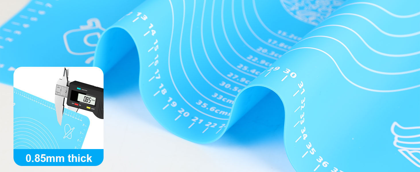 LIMNUO Silicone Baking Mat, Extra Thick Large Non Stick Pastry Mat Sheet for Dough Pie Crust Rolling Mats (Brown, M-16''(W)*20''(L))