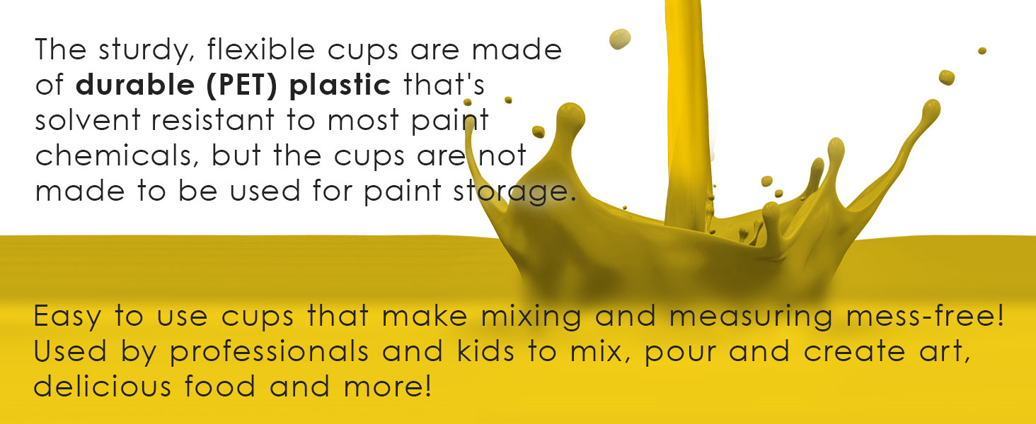 TCP Global 20 oz. (600ml) Graduated Plastic Mixing Cups - Box of 25 - Disposable Plastic Measuring Cups for Liquids, Paints, Resin, Epoxy, Art, Kitchen - Ratios 2-1, 3-1, 4-1 ML