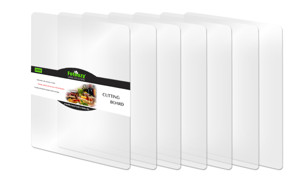 Fotouzy Flexible Plastic Cutting Boards for Kitchen, 4 Frosted Clear Cutting Mats 15 x 12 In, BPA-Free, Non-Porous, and Dishwasher Safe, Set of 4