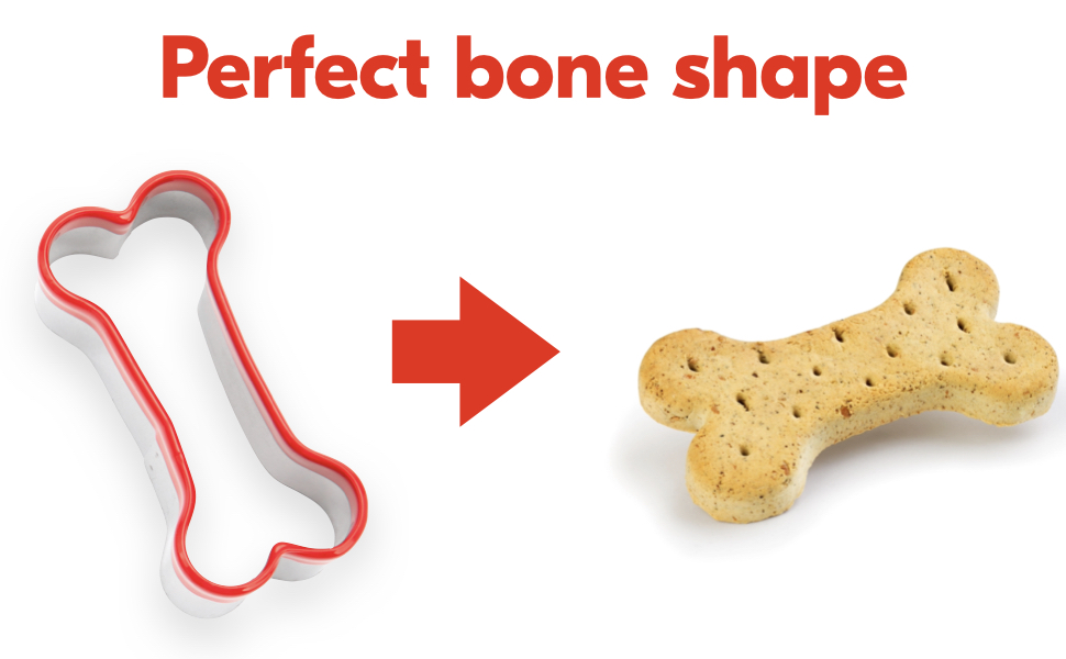 3-Piece Dog Bone Cookie Cutters Set - Dog Treats Cutters, Bone Shapes, 2.4