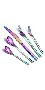 Rainbow Kitchen Utensils Set,13 Pieces Stainless Steel Cooking Utensils Set With Titanium Rainbow Plating,Kitchen Tools Set With Utensil Holder For Non-Stick Cookware Dishwasher Safe (13 Packs)