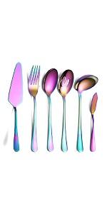 Rainbow Kitchen Utensils Set,13 Pieces Stainless Steel Cooking Utensils Set With Titanium Rainbow Plating,Kitchen Tools Set With Utensil Holder For Non-Stick Cookware Dishwasher Safe (13 Packs)