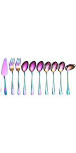 Rainbow Kitchen Utensils Set,13 Pieces Stainless Steel Cooking Utensils Set With Titanium Rainbow Plating,Kitchen Tools Set With Utensil Holder For Non-Stick Cookware Dishwasher Safe (13 Packs)