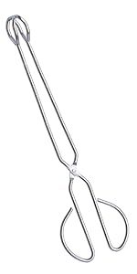 Stainless Steel Kitchen Scissor Tongs Set, 2-Piece (10/13 Inch) for Cooking, Grilling, Serving, and Barbecue