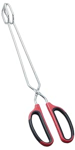 Stainless Steel Kitchen Scissor Tongs Set, 2-Piece (10/13 Inch) for Cooking, Grilling, Serving, and Barbecue
