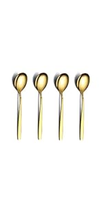 Gold Spatulas, Berglander Slotted Turner Titanium Gold Plating, Metal Turner For Cooking, Kitchen Barbecue Spatulas, Dishwasher Safe, Easy to Clean
