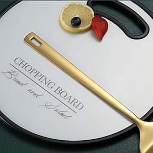 Gold Spatulas, Berglander Slotted Turner Titanium Gold Plating, Metal Turner For Cooking, Kitchen Barbecue Spatulas, Dishwasher Safe, Easy to Clean