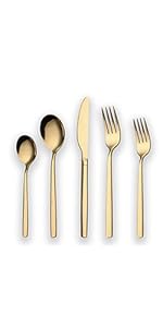 Gold Cooking Utensils Set, Berglander Stainless Steel 13 Pieces Kitchen Utensils Set With Titanium Gold Plating, Kitchen Tools Set With Utensil Holder, Dishwasher Safe, Easy to Clean