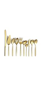 Gold Cooking Utensils Set, Berglander Stainless Steel 13 Pieces Kitchen Utensils Set With Titanium Gold Plating, Kitchen Tools Set With Utensil Holder, Dishwasher Safe, Easy to Clean