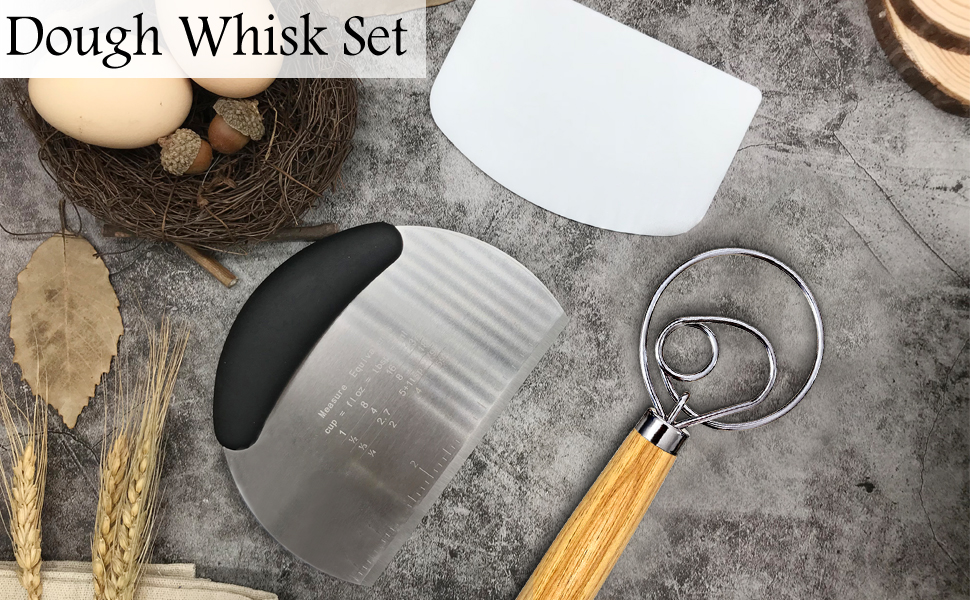 Danish Dough Whisk, Sourdough Tools For Bread Mixer, Dutch Style Bread Whisk For Sourdough Cooking Kitchen with Stainless Steel Danish Sourdough Whisks Bread Mixer 13