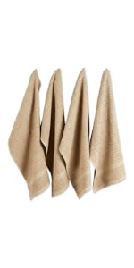 DII Scrubber Dishcloths Collection Windowpane Dishrag Set, 12x12, White/Stone Stripe, 6 Piece