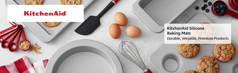 KitchenAid Silicone Large Baking Mat, 12x17-Inch, Gray