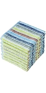 Oeleky Dish Cloths for Kitchen Washing Dishes, Super Absorbent Dish Rags, Cotton Kitchen Dish Towels Pack of 8, 12x12 Inches