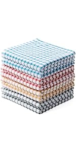 Oeleky Dish Cloths for Kitchen Washing Dishes, Super Absorbent Dish Rags, Cotton Kitchen Dish Towels Pack of 8, 12x12 Inches