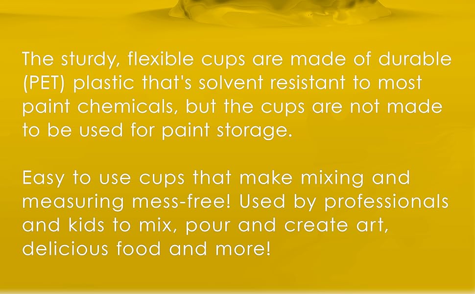 TCP Global 32 oz. (1000ml) Graduated Plastic Mixing Cups (Box of 25) - Disposable Plastic Measuring Cups for Liquids, Paints, Resin, Epoxy, Art, Kitchen - Ratios 2-1, 3-1, 4-1 ML