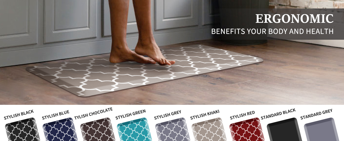 WISELIFE Kitchen Mat and Rugs Cushioned Anti-Fatigue,17.3