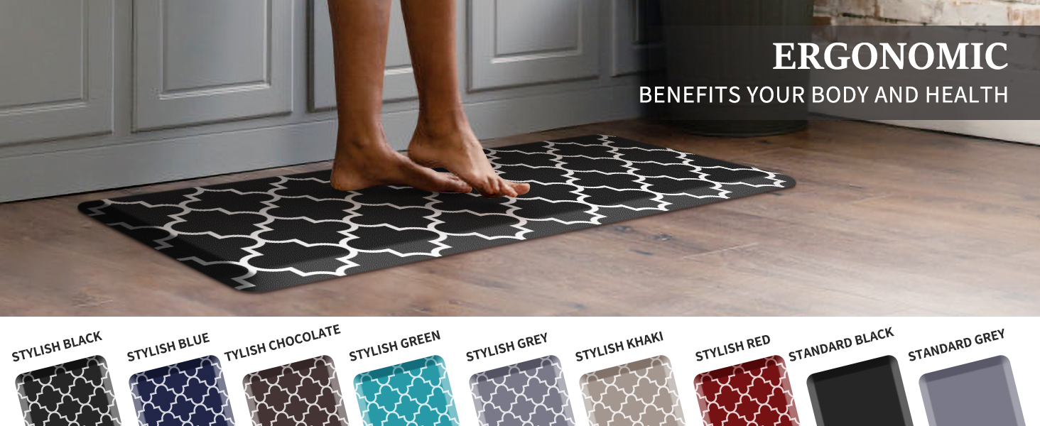 WISELIFE Kitchen Mat and Rugs Cushioned Anti-Fatigue,17.3