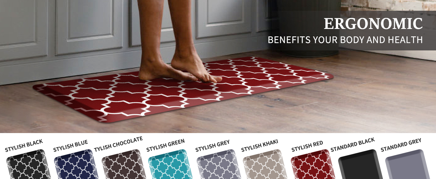 WISELIFE Kitchen Mat and Rugs Cushioned Anti-Fatigue,17.3