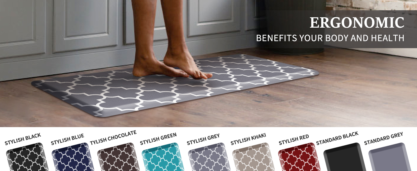WISELIFE Kitchen Mat and Rugs Cushioned Anti-Fatigue,17.3
