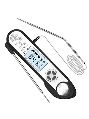 Digital Meat Food Thermometer - 2~3S Instant Read Cooking Thermometer, Backlight, Built-in Magnet, Calibration, Foldable Probe for Kitchen Deep Fry BBQ Grill Roast Turkey