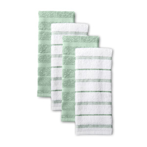 KitchenAid Albany Kitchen Towel 4-Pack Set, Blue Willow/White, 16