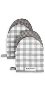 KITCHENAID Ribbed Soft Silicone Pot Holder 2-Pack Set, Matte Black, 7