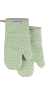 KitchenAid Asteroid Pot Holder 2-Pack Set, Pebbled Palm Green, 6.5