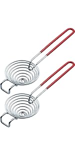 CAMKYDE Egg Separator Food Grade Stainless Steel Egg Yolk White Separation Tool, Set of 2 (Blue)