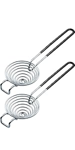 CAMKYDE Egg Separator Food Grade Stainless Steel Egg Yolk White Separation Tool, Set of 2 (Blue)