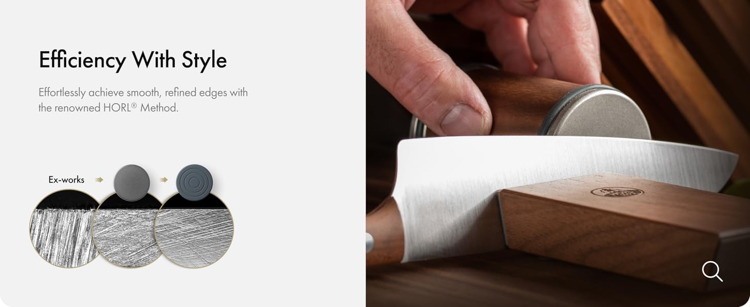 HORL 2 Walnut Rolling Knife Sharpener - Kitchen Knife Sharpener for Razor Sharp Edges - Diamond & Ceramic Knife Sharpening Kit - Professional Rolling Sharpener with 15° & 20° Angles - Made in Germany