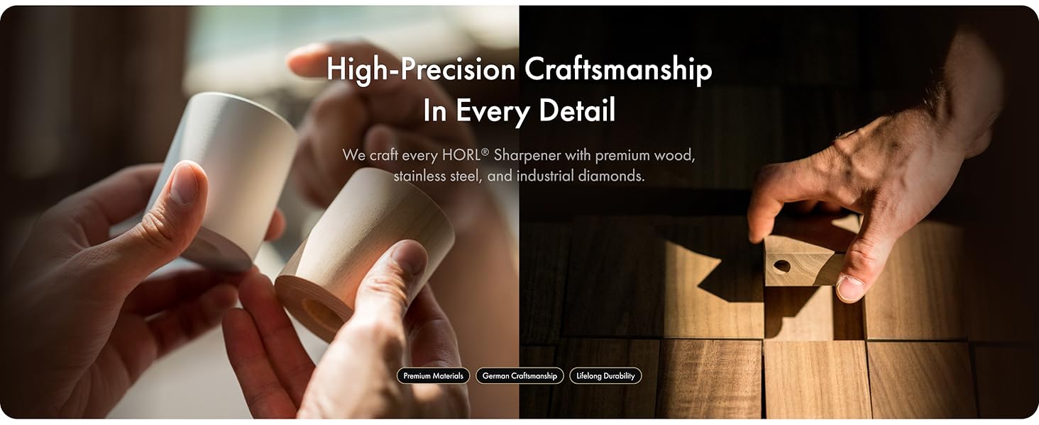 HORL 2 Walnut Rolling Knife Sharpener - Kitchen Knife Sharpener for Razor Sharp Edges - Diamond & Ceramic Knife Sharpening Kit - Professional Rolling Sharpener with 15° & 20° Angles - Made in Germany