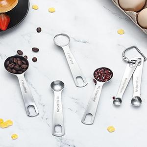 20-Piece Measuring Cups and Spoons Set, Nesting Stainless Steel Measuring Cups Spoons with Plastic Measuring Cup for Dry and Liquid Ingredients, Kitchen Cooking & Baking Gadgets