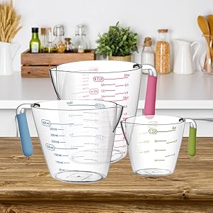 20-Piece Measuring Cups and Spoons Set, Nesting Stainless Steel Measuring Cups Spoons with Plastic Measuring Cup for Dry and Liquid Ingredients, Kitchen Cooking & Baking Gadgets