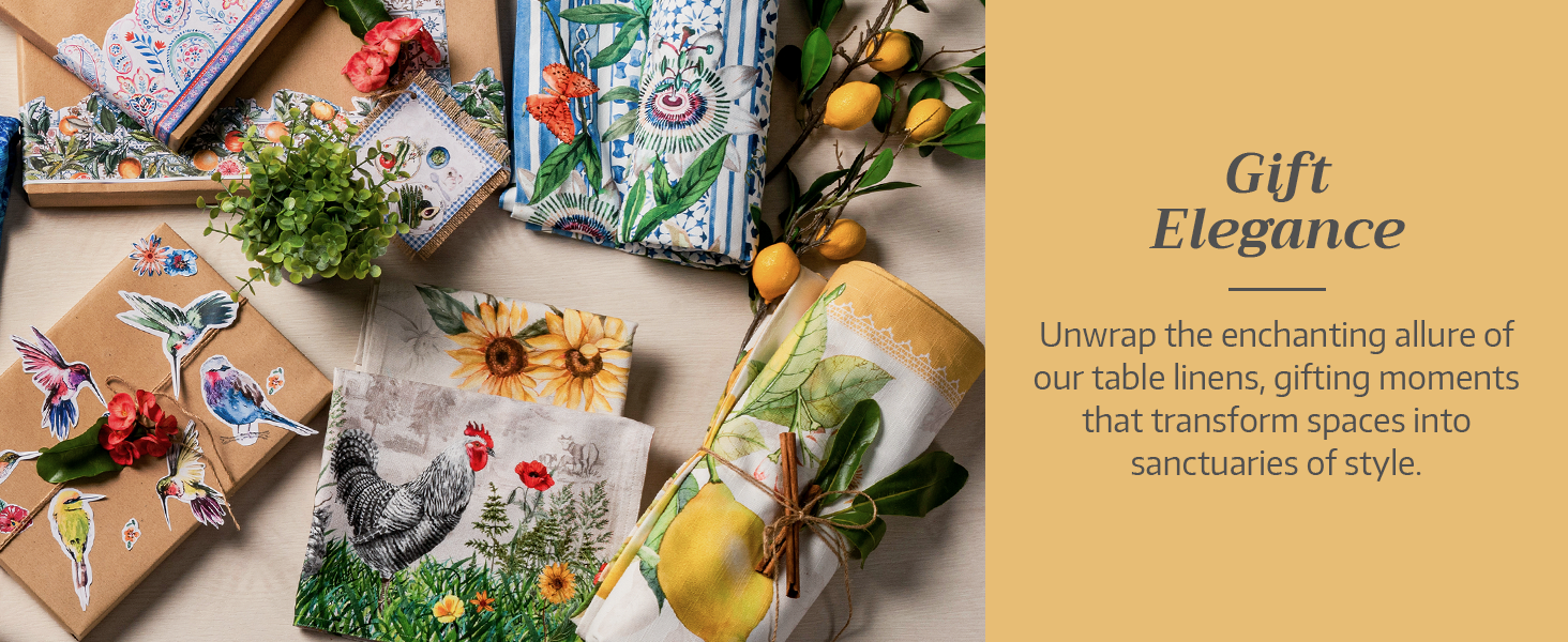 Maison d' Hermine Placemats Set of 4 100% Cotton Washable Cloth Place Mats Reusable Table Mats for Kitchen Dining Party Wedding Easter Decorations Spring/Summer (Marquise, 13