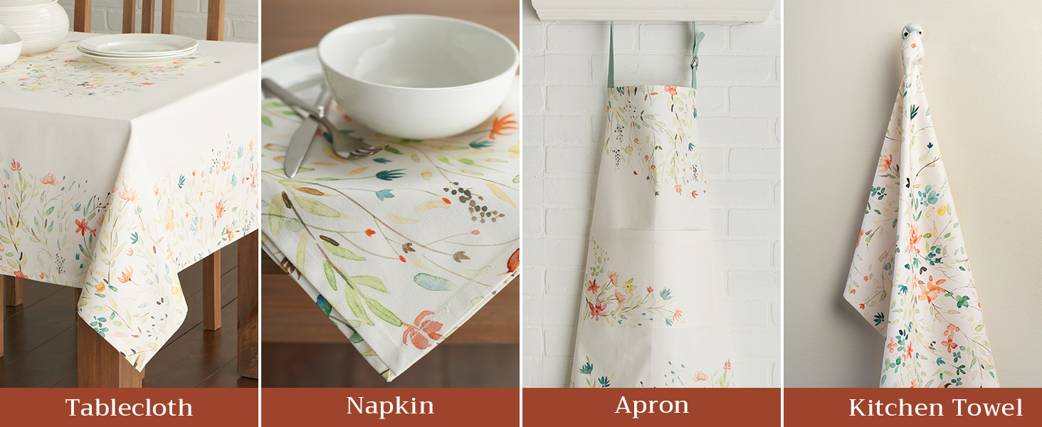 Maison d' Hermine Placemats Set of 4 100% Cotton Washable Cloth Place Mats Reusable Table Mats for Kitchen Dining Party Wedding Easter Decorations Spring/Summer (Marquise, 13