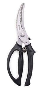 Heavy Duty Poultry Shears - Kitchen Scissors for Cutting Chicken, Poultry, Game, Meat - Chopping Vegetable - Spring Loaded
