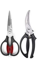 Heavy Duty Poultry Shears - Kitchen Scissors for Cutting Chicken, Poultry, Game, Meat - Chopping Vegetable - Spring Loaded
