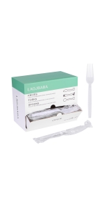 Plastic Fork Disposable Individually Packaged Forks Black 7-Inch Commercial Take Away Forks,Super Hard Mass Heavy Individually Wrapped Fork 100 PCS
