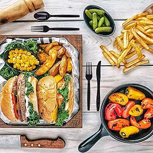 Plastic Fork Disposable Individually Packaged Forks Black 7-Inch Commercial Take Away Forks,Super Hard Mass Heavy Individually Wrapped Fork 100 PCS