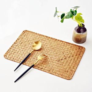 6 Pack Rectangular Woven Placemats, Rattan Wicker Table Mats, 17
